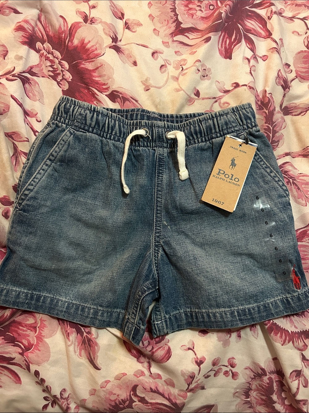 Polo by Ralph Lauren Boys' Light Blue Denim Drawstring Shorts